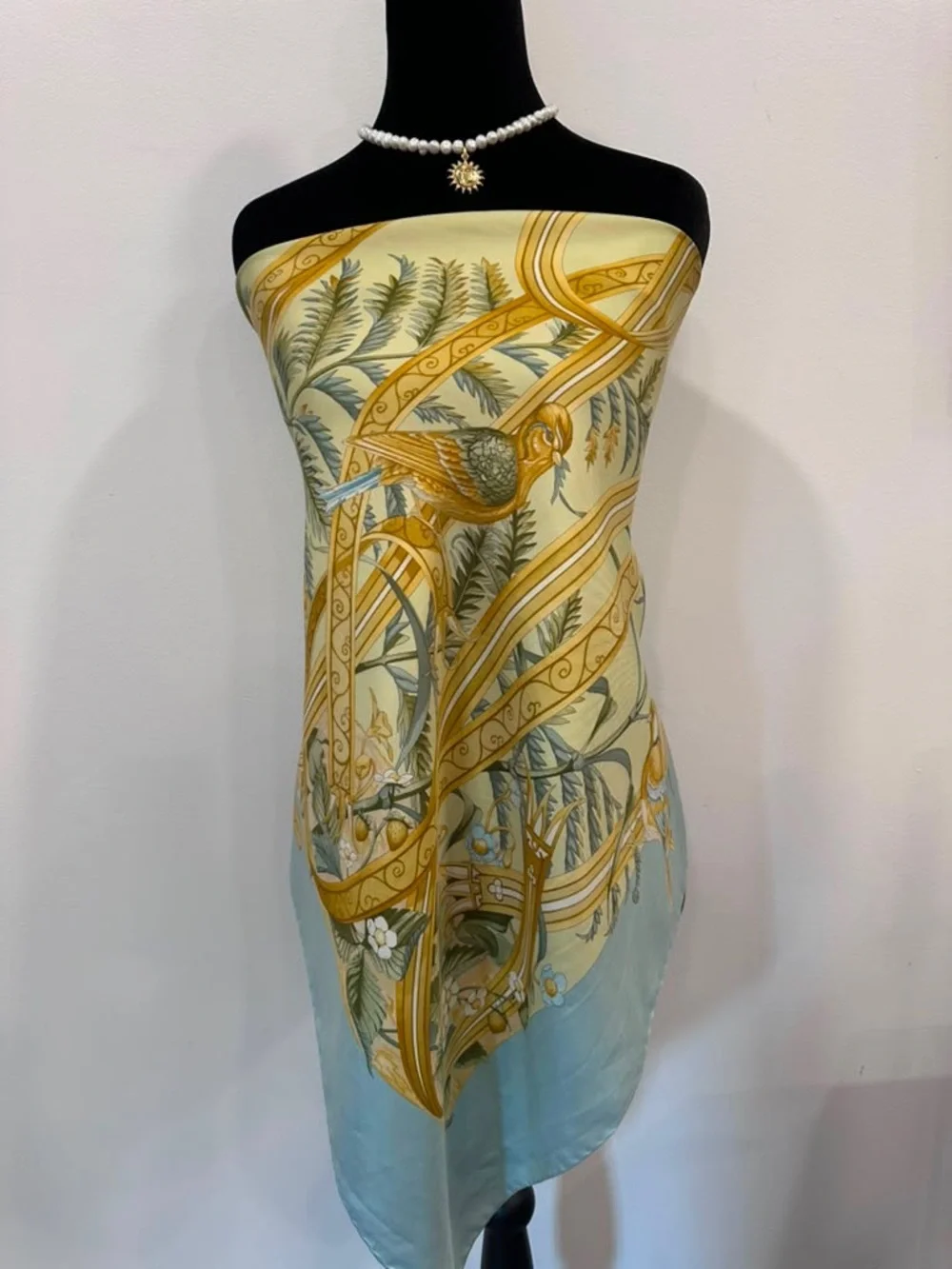 Salvatore Ferragamo Silk Scarf Blue